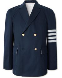 Thom Browne - Double-breasted Striped Cotton-twill Blazer - Lyst