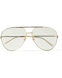 GUCCI Bamboo Aviator 24K Gold Mirror Lenses Unisex Sunglasses