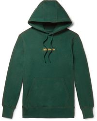 Aimé Leon Dore Logo-embroidered Loopback Cotton-jersey Hoodie - Green