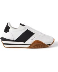 Tom Ford - James Rubber-trimmed Leather And Suede Sneakers - Lyst