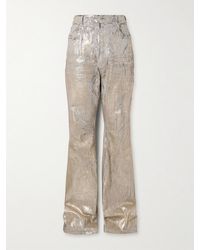Rick Owens - Bolan Slim-Fit Flared Metallic Megacrust Jeans - Lyst
