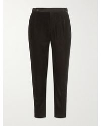 Saint Laurent - Straight-leg Cotton-velvet Trousers - Lyst
