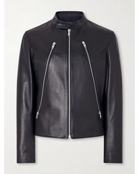 Maison Margiela - Zip-Detailed Leather Biker Jacket - Lyst