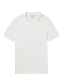 Officine Generale - Simon Garment-dyed Linen-blend Polo Shirt - Lyst