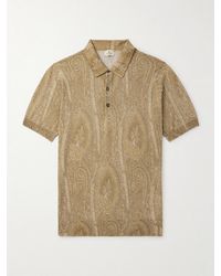 Etro - Slim-fit Paisley-print Silk And Cashmere-blend Polo Shirt - Lyst