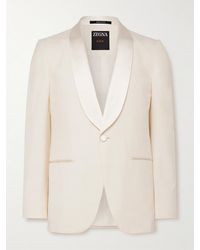 ZEGNA - Shawl-Collar Satin-Trimmed Silk Tuxedo Jacket - Lyst