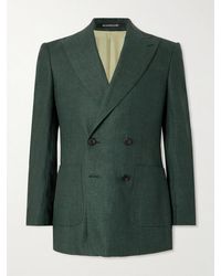 Richard James - Double-breasted Linen Suit Jacket - Lyst