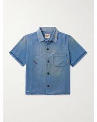 GALLERY DEPT. - Bartz Paint-Splattered Embroidered Cotton-Chambray Shirt - Lyst