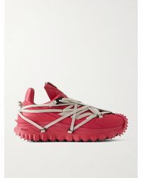 Rick Owens - Moncler Trailgrip Megalace® Leather And Rubber Sneakers - Lyst
