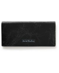 Acne Studios - Logo-print Cracked-leather Bifold Wallet - Lyst