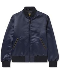 Golden Bear - Sukajan Leather-Trimmed Satin Bomber Jacket - Lyst