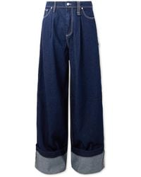 Simone Rocha - Puddle Wide-Leg Pleated Crystal-Embellished Jeans - Lyst