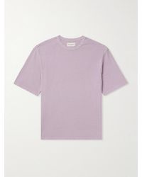 Officine Generale - T-shirt in jersey di cotone tinta in capo Benny - Lyst