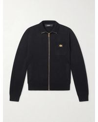 Versace - Embellished Cotton-blend Zip-up Sweater - Lyst