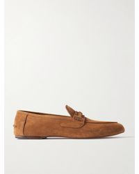Gucci - San Andres Logo-embellished Suede Loafers - Lyst