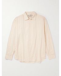 mfpen - Generous Striped Seersucker-trimmed Organic Cotton-poplin Shirt - Lyst