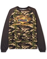 Rhude - Logo And Camouflage-print Cotton-jersey T-shirt - Lyst