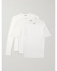 Jil Sander - Set aus drei schmal geschnittenen Oberteilen aus Baumwoll-Jersey mit Logostickerei - Lyst