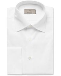 Canali - Slim-Fit Double-Cuff Cotton-Twill Shirt - Lyst