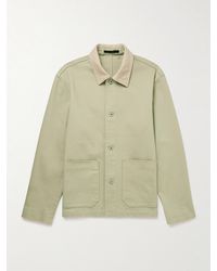 Club Monaco - Corduroy-trimmed Cotton-blend Twill Jacket - Lyst