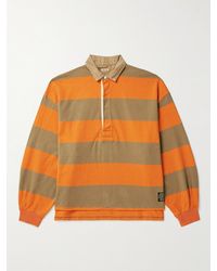 Kapital - Striped Cotton-jersey Polo Shirt - Lyst