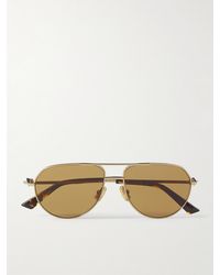 Bottega Veneta - Aviator-style Gold-tone And Acetate Sunglasses - Lyst