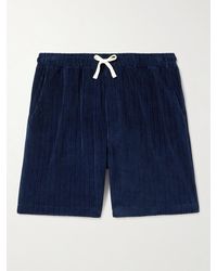 Oliver Spencer - Weston Straight-leg Ribbed Organic Cotton-blend Terry Drawstring Shorts - Lyst