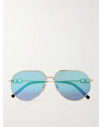 Dior - CD Link A1U goldfarbene Sonnenbrille mit rundem Rahmen - Lyst