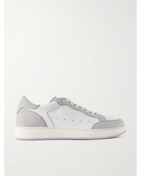 Officine Creative - The Answer 001 Distressed Suede-Trimmed Leather Sneakers - Lyst