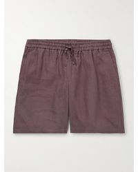 De Bonne Facture - Easy Straight-leg Linen Drawstring Shorts - Lyst