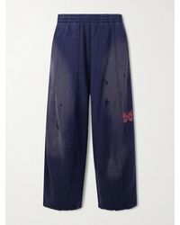 Needles - Deconstructed Hd Wide-Leg Distressed Cotton-Jersey Sweatpants - Lyst
