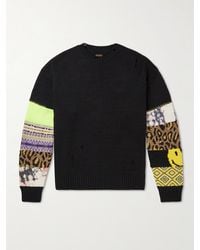 Kapital - Distressed Jacquard-knit Sweater - Lyst
