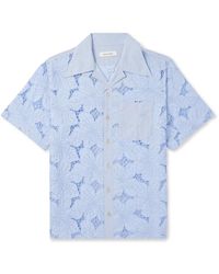 Wales Bonner - Highlife Camp-collar Embroidered Broderie Anglaise Cotton-blend Shirt - Lyst