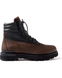 Moncler - Peka Trek Nubuck And Leather Hiking Boots - Lyst