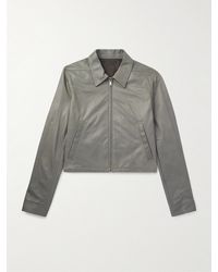 Rick Owens - Alice Brad Slim-fit Waxed-leather Jacket - Lyst