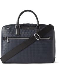 Serapian - Stepan Leather-trimmed Monogrammed Coated-canvas Briefcase - Lyst