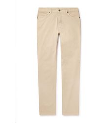 Zegna - Slim-fit Straight-leg Stretch-cotton Trousers - Lyst