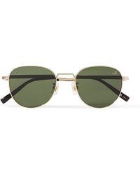 Dunhill - Round-frame Gold-tone And Tortoiseshell Acetate Sunglasses - Lyst