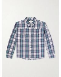 CHERRY LA - Cropped Checked Cotton-flannel Shirt - Lyst