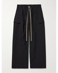 Fear Of God - Wide-Leg Wool And Cotton-Blend Twill Drawstring Cargo Trousers - Lyst