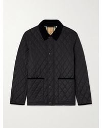Burberry - Corduroy-trimmed Quilted Nylon Barn Jacket - Lyst
