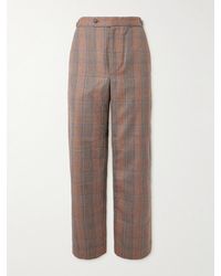 Bode - Straight-leg Checked Cotton Trousers - Lyst