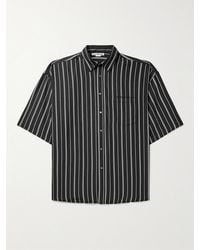 Acne Studios - Setiter Oversized Logo-embroidered Striped Twill Shirt - Lyst
