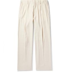 NN07 - Kay 1808 Straight-Leg Lenzing Ecovero And Linen-Blend Trousers - Lyst