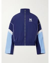 NAHMIAS - Logo-Embroidered Striped Nylon Jacket - Lyst