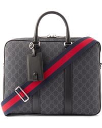 Gucci - Leather-Trimmed Monogrammed Supreme Coated-Canvas Briefcase - Lyst
