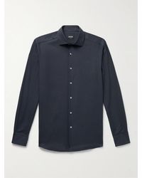 Zegna - Cotton And Cashmere-blend Twill Shirt - Lyst