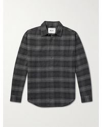 NN07 - Adwin 5292 Checked Brushed Organic Cotton-Flannel Overshirt - Lyst