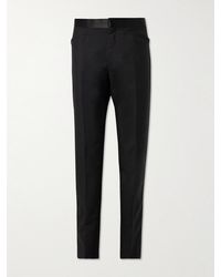 Tom Ford - Slim-Fit Straight-Leg Satin-Trimmed Mohair And Wool-Blend Tuxedo Trousers - Lyst