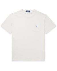 Polo Ralph Lauren - Logo-embroidered Cotton And Linen-blend Jersey T-shirt - Lyst